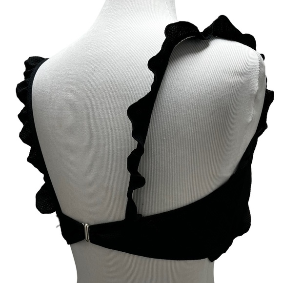 NWT CUPSHE Women's Bikini Top Size XXL Black Ruffle Swimsuit Top - Picture 5 of 13